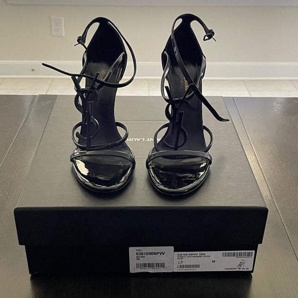Saint Laurent (YSL) Cassandra High Heel Sandals - Size 38 - US 8 - Picture 1 of 6